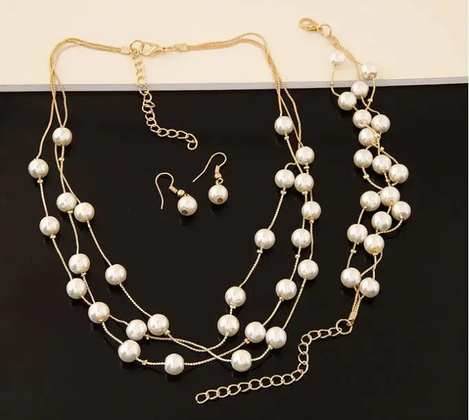 Elegant Pearl Bridal Jewelry Set