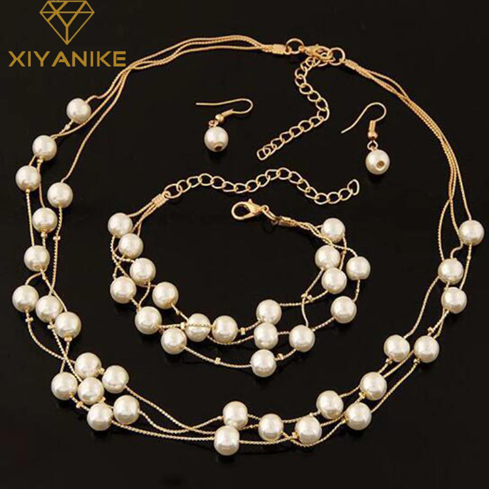 Elegant Pearl Bridal Jewelry Set