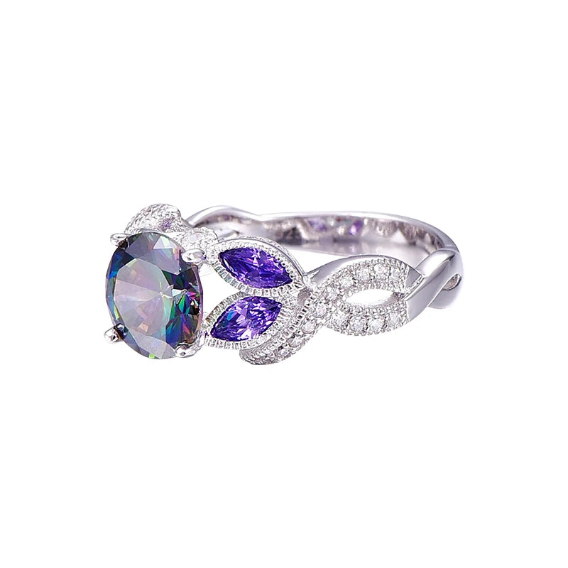 Mystical Rainbow Topaz 925 Sterling Silver Ring