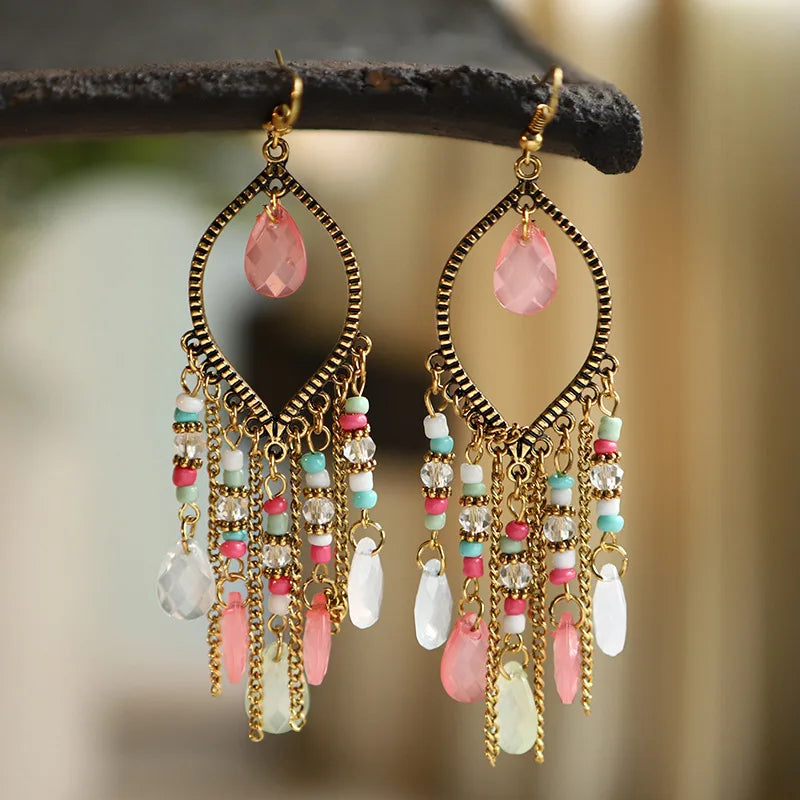 Bohemian Ethnic Fringed Tassel Earrings