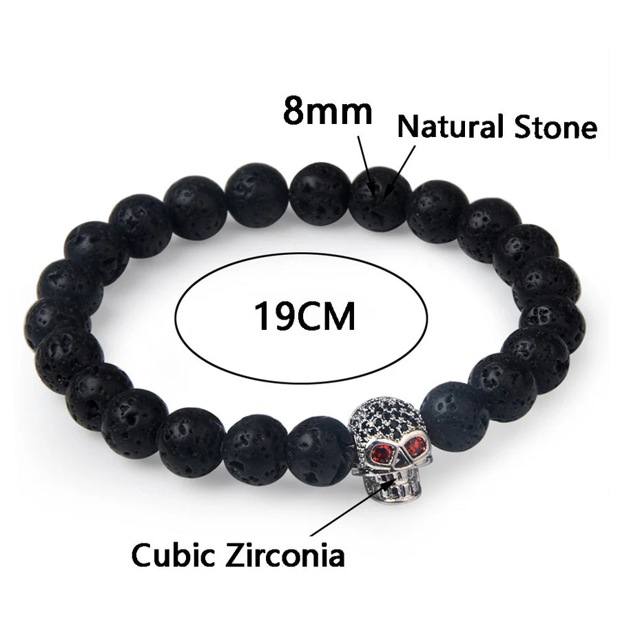 Trendy Lava Stone Imperial Crown Bracelet