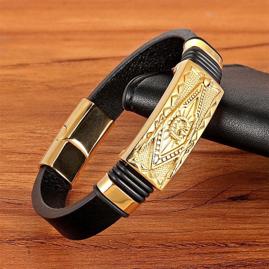 Gold Leather Bracelet