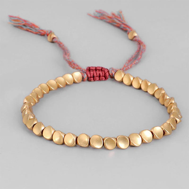 Handmade Tibetan Braided Copper Beads Bracelet