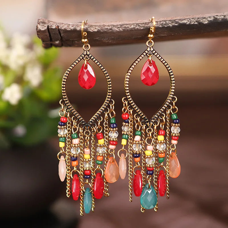 Bohemian Ethnic Fringed Tassel Earrings