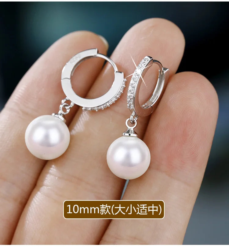 Genuine Natural Freshwater Pearl 925 Sterling Silver Earrings