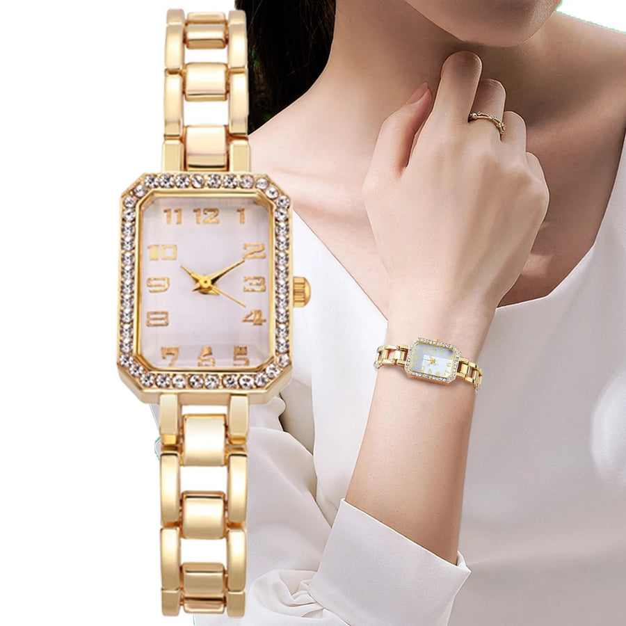 Luxury Women's Diamond Square Watch