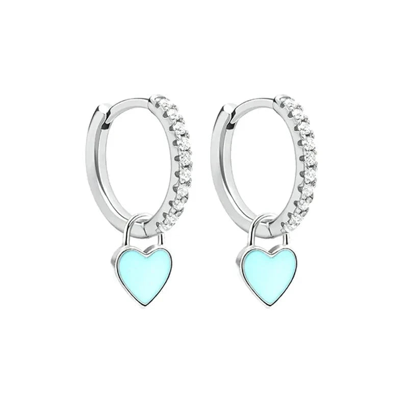 Cute Enamel Heart Drop Earring