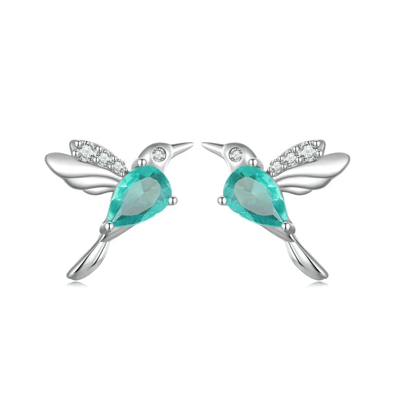 925 Sterling Silver Hummingbird Stud Earrings