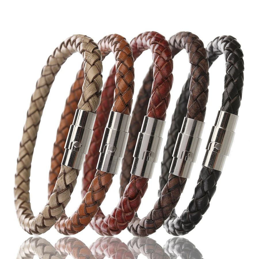 100% Genuine Braided Leather Bracelet