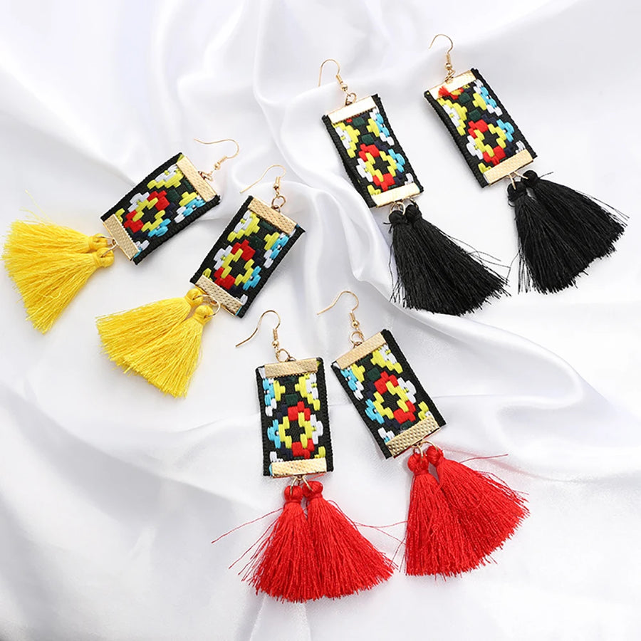 Ethnic Square Earrings